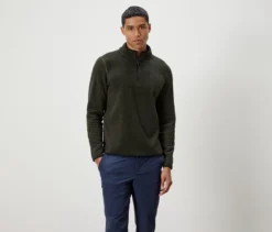 Fleece-Troyer, khaki-anthrazit