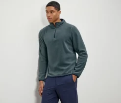 Fleece-Troyer, salbei-blau
