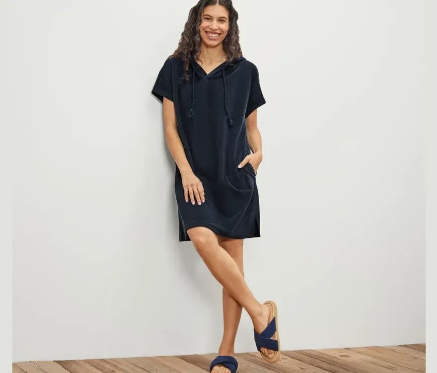 Frottee-Strandkleid, blau