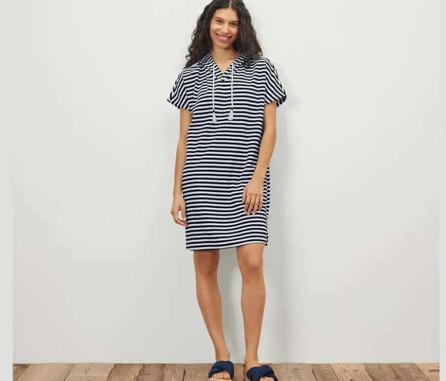 Frottee-Strandkleid, gestreift