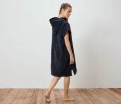 Frottee-Umzieh-Poncho, navy