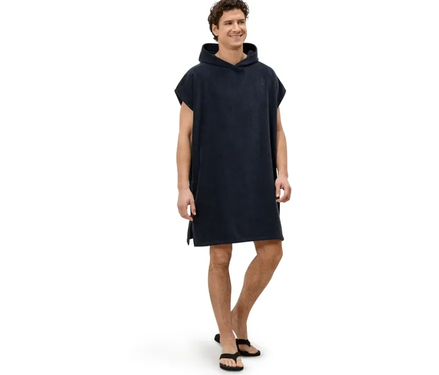 Frottee-Umzieh-Poncho, navy