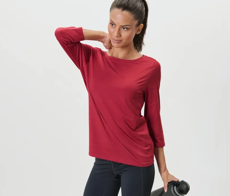 Funktionsshirt, 3/4-Arm, rot