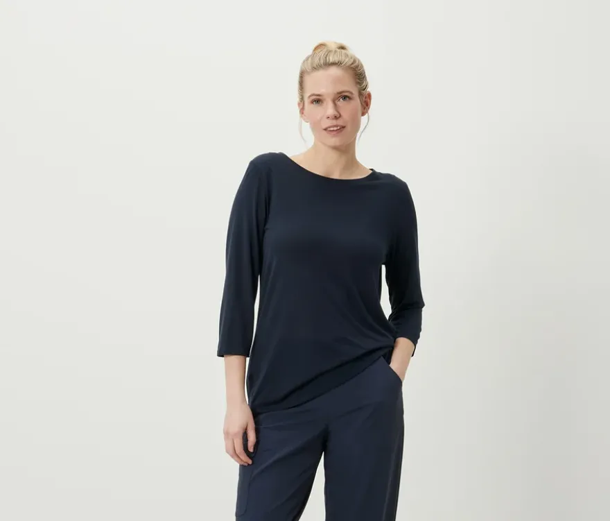 Funktionsshirt mit 3/4-Ärmel, blau