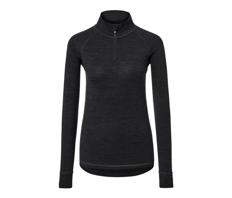 Funktionsshirt mit Wolle, anthrazit