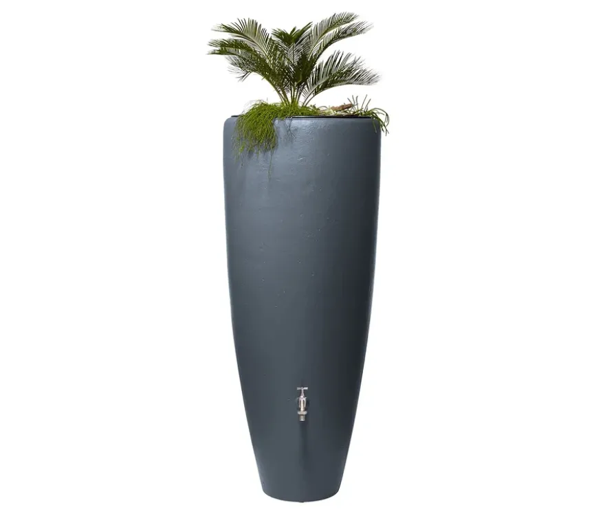 Garantia 2-in-1-Regentonne-Komplett-Set, ca. 300 l, graphit-grau