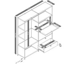 Garderobe Metall »CN3« mit 2 Klappenfächern und 2 Schubladen, weiß