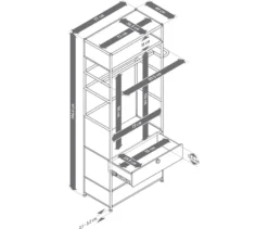 Garderobe Metall »CN3« mit Kleiderstange und 3 Schubladen