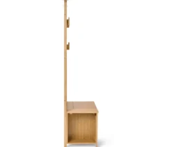 Garderobe mit Sitzbank in Lamellenoptik