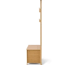 Garderobe mit Sitzbank in Lamellenoptik