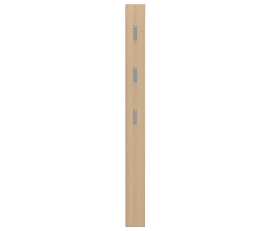 Garderobenpaneel mit silberfarbenen Haken, Lindberg-Eiche-Nachbildung