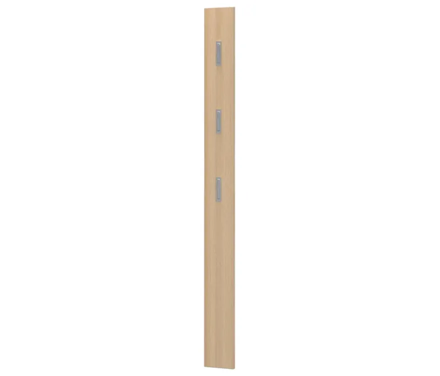 Garderobenpaneel mit silberfarbenen Haken, Lindberg-Eiche-Nachbildung