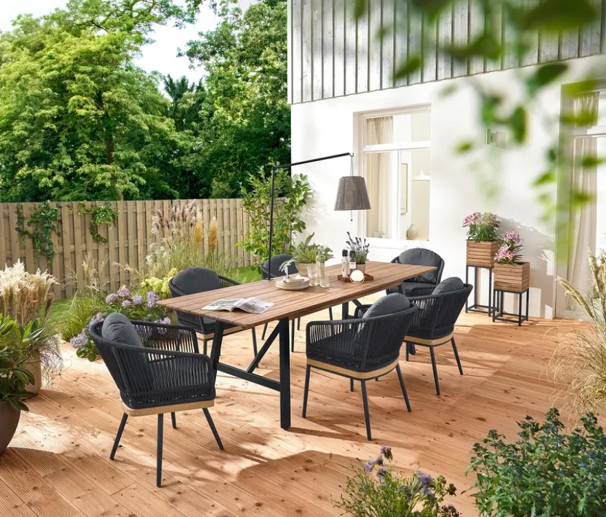 Gartenstuhl mit Textilgeflecht