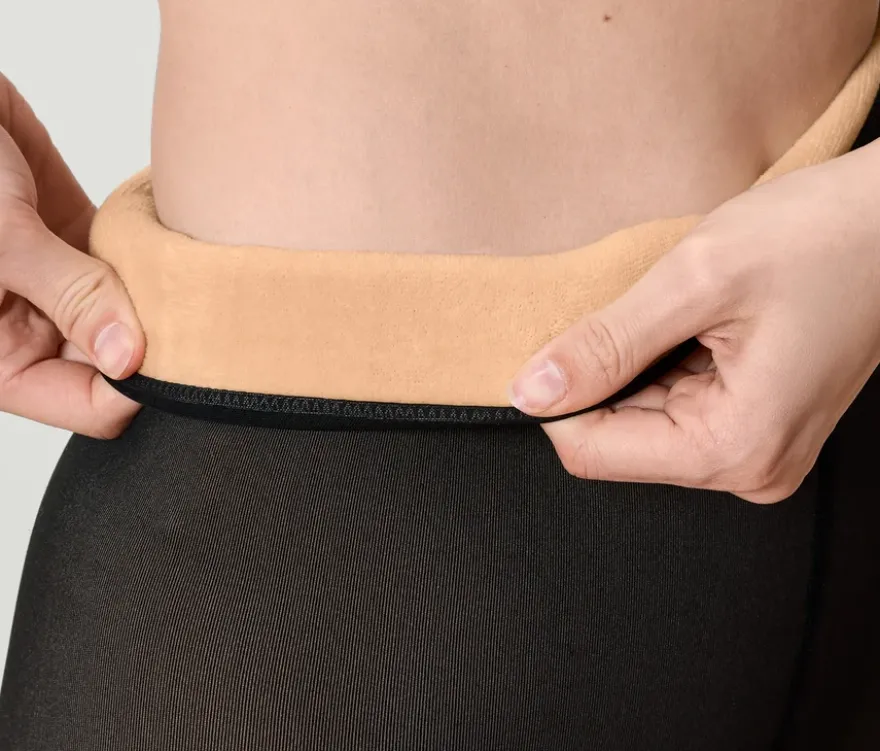 Gefütterte Feinstrumpfhose in transparenter Optik