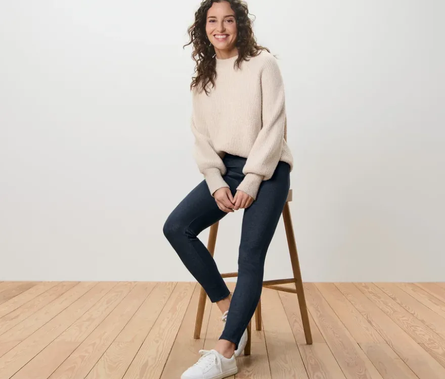 Gefütterte Leggings in Jeansoptik