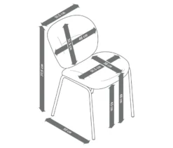 Gepolsterter Designstuhl, dunkelgrau