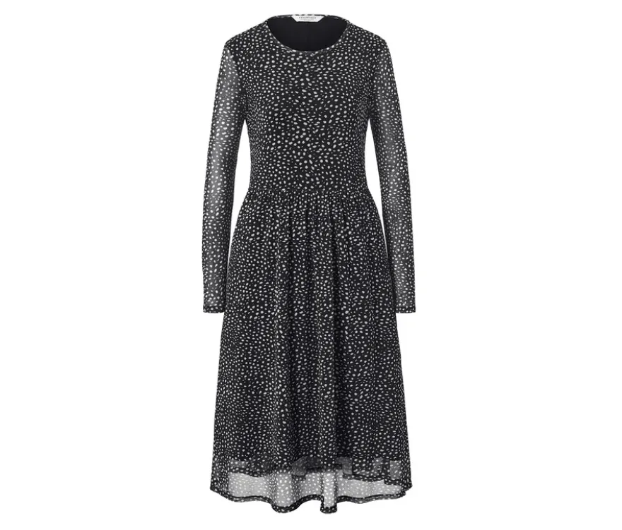 Gepunktetes Mesh-Kleid