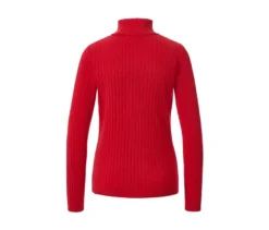 Gerippter Rollkragenpullover, rot