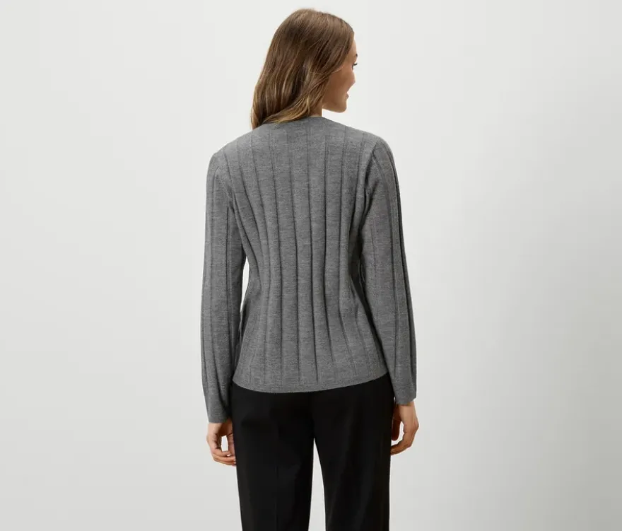Gerippte Strickjacke