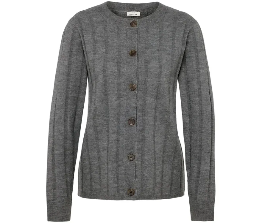 Gerippte Strickjacke