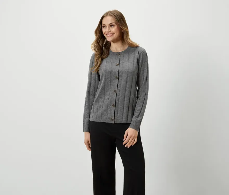 Gerippte Strickjacke