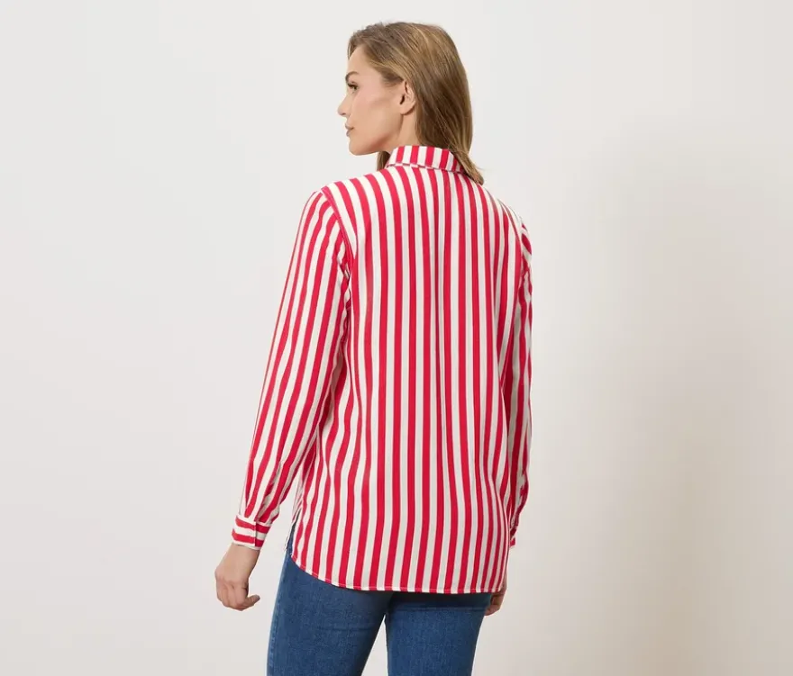 Gestreifte Bluse, rot