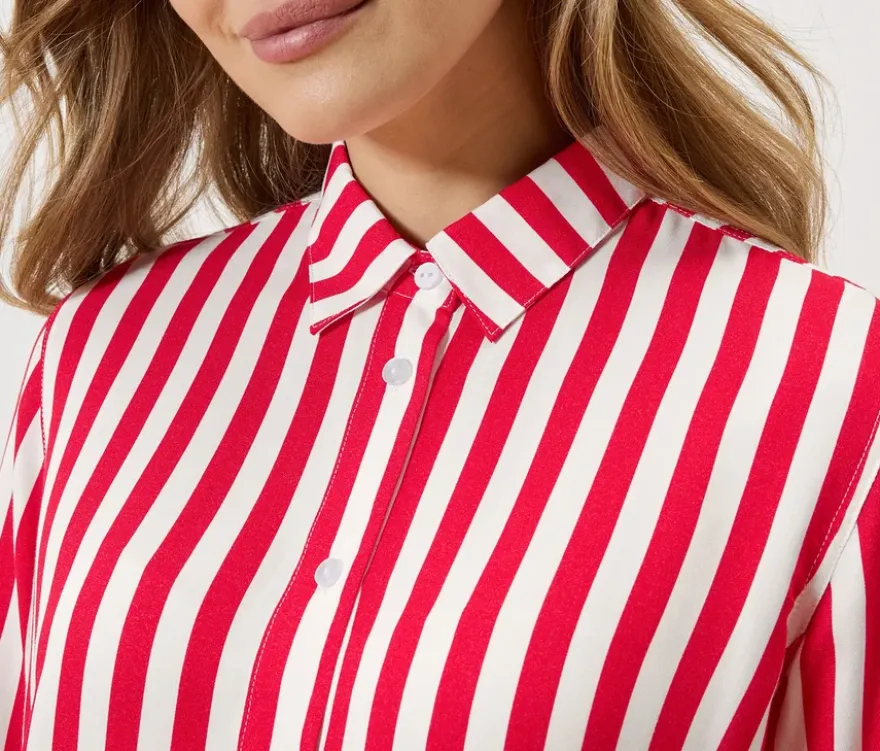 Gestreifte Bluse, rot