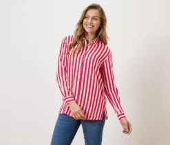 Gestreifte Bluse, rot
