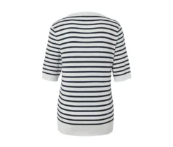 Gestreifter Feinstrickpullover, navy