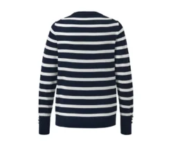 Gestreifter Feinstrickpullover, navy