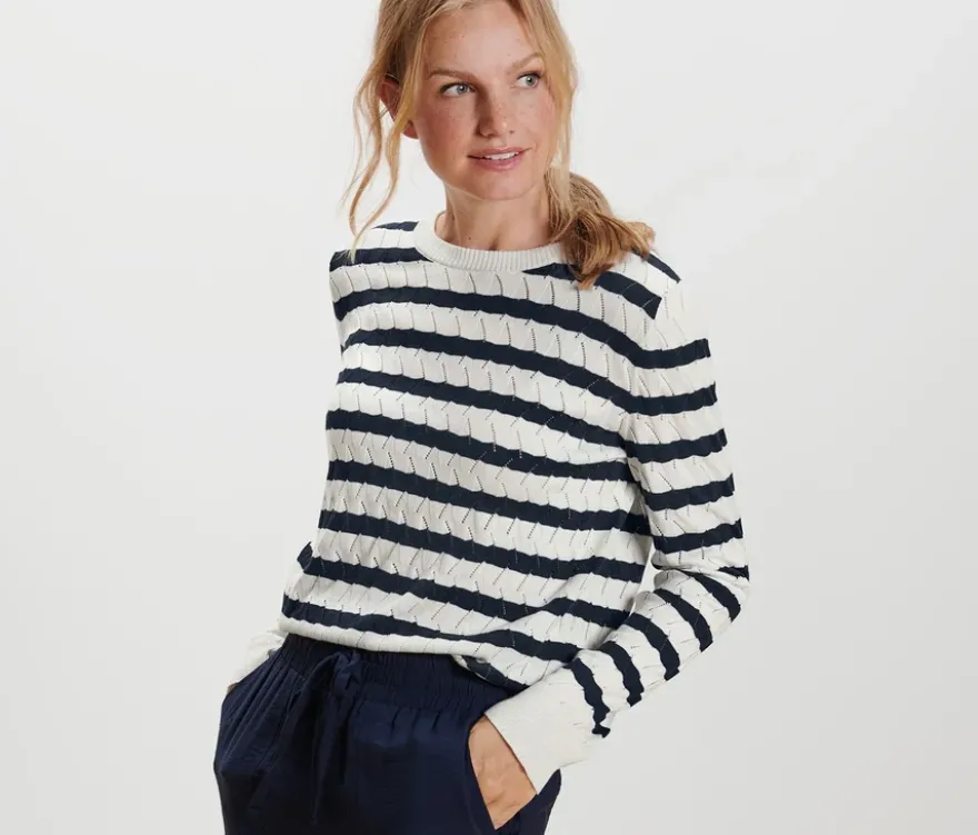 Gestreifter Strickpullover