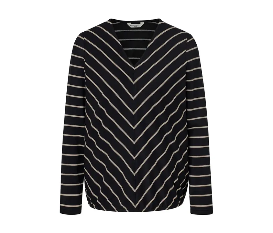 Gestreiftes Blusenshirt aus Modal-Mix