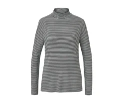 Gestreiftes Blusenshirt mit Stehkragen