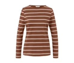 Gestreiftes Langarmshirt, cognac