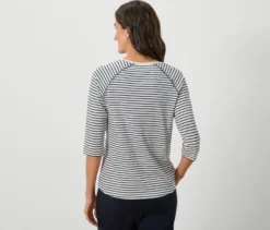 Gestreiftes Shirt mit 3/4-Arm