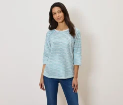 Gestreiftes Shirt mit 3/4-Arm