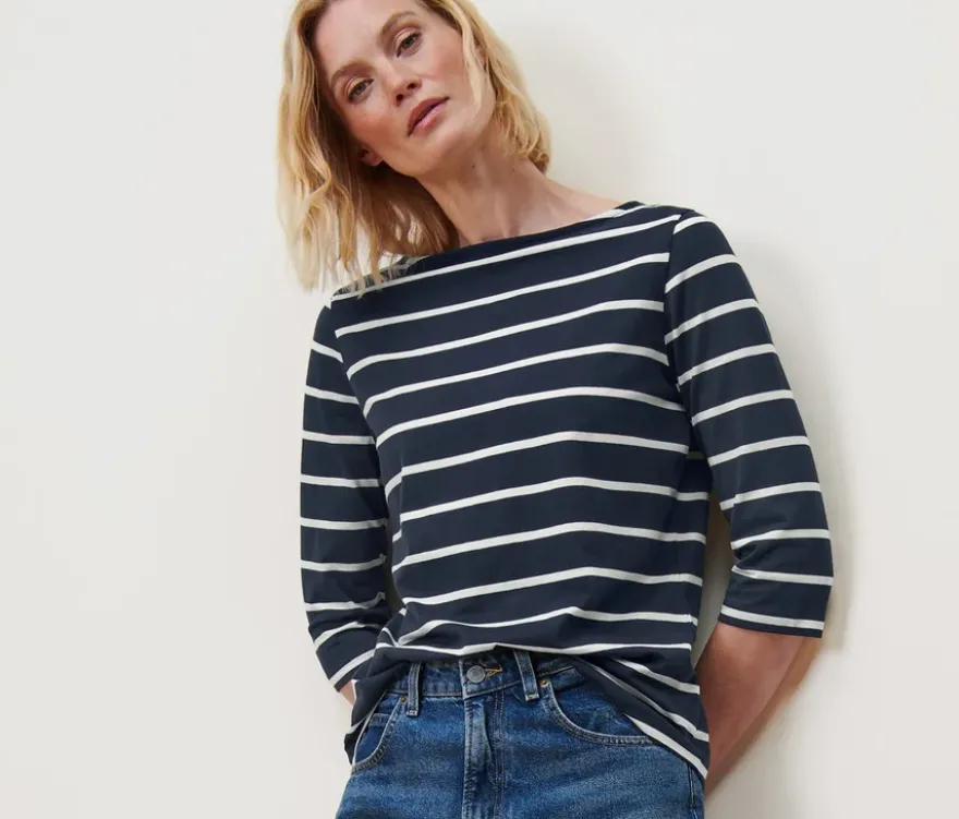 Gestreiftes Shirt mit 3/4-Arm