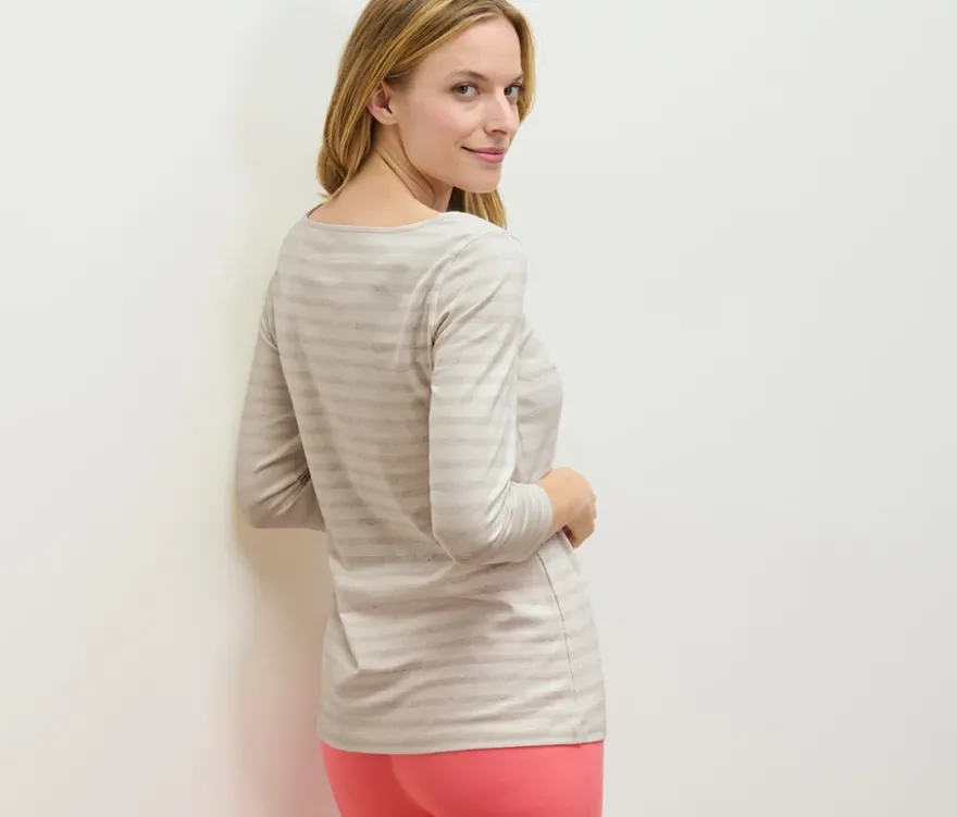 Gestreiftes Shirt mit 3/4-Arm