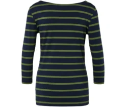 Gestreiftes Shirt mit 3/4-Arm, navy-grün