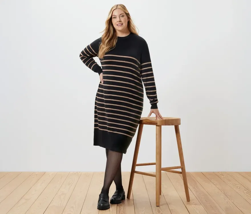 Gestreiftes Strickkleid