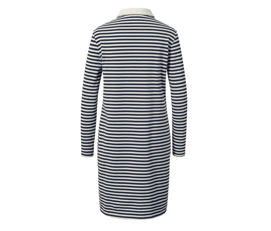 Gestreiftes Sweatkleid mit Polokragen