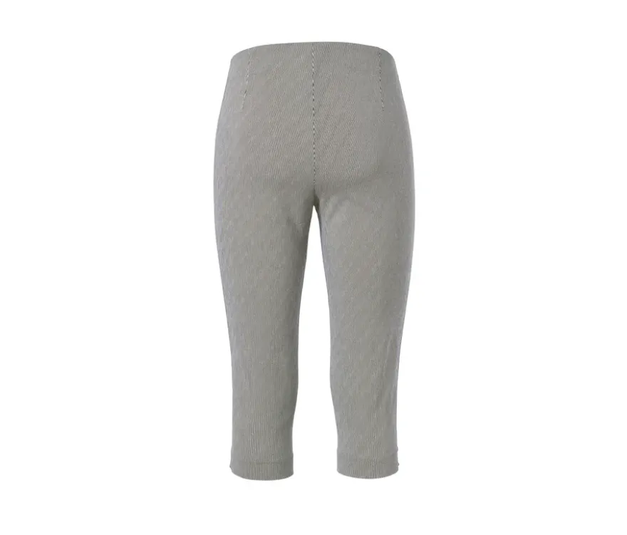 Gestreifte Stretchhose in 3/4-Länge