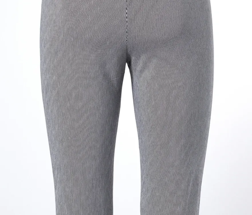 Gestreifte Stretchhose in 3/4-Länge
