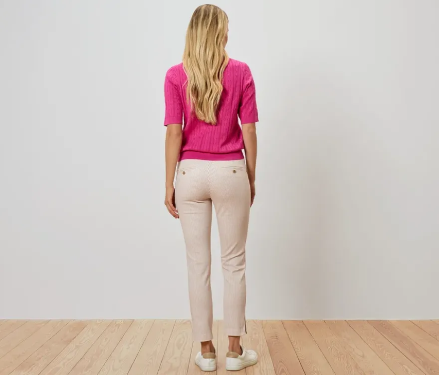 Gestreifte Stretch-Twill-Hose
