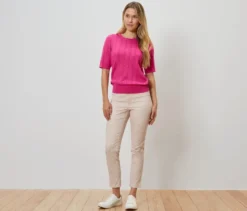Gestreifte Stretch-Twill-Hose