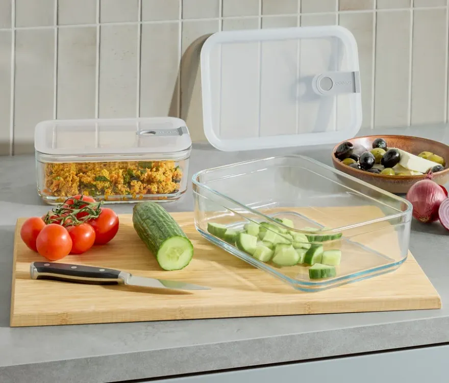 2 Glas-Multifunktionsdosen mit Deckel