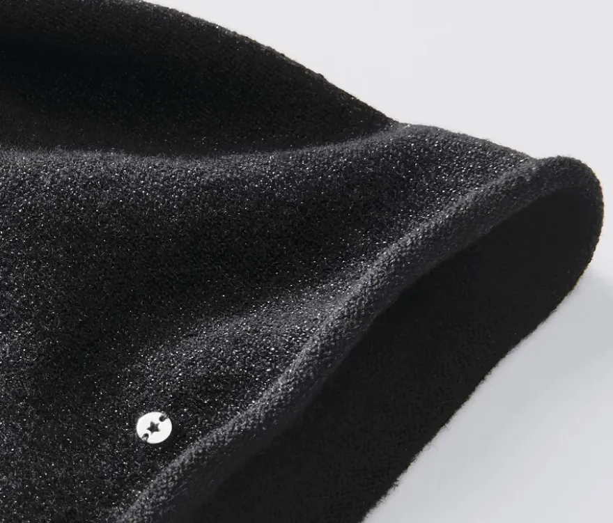 Glitzernde Feinstrick-Beanie