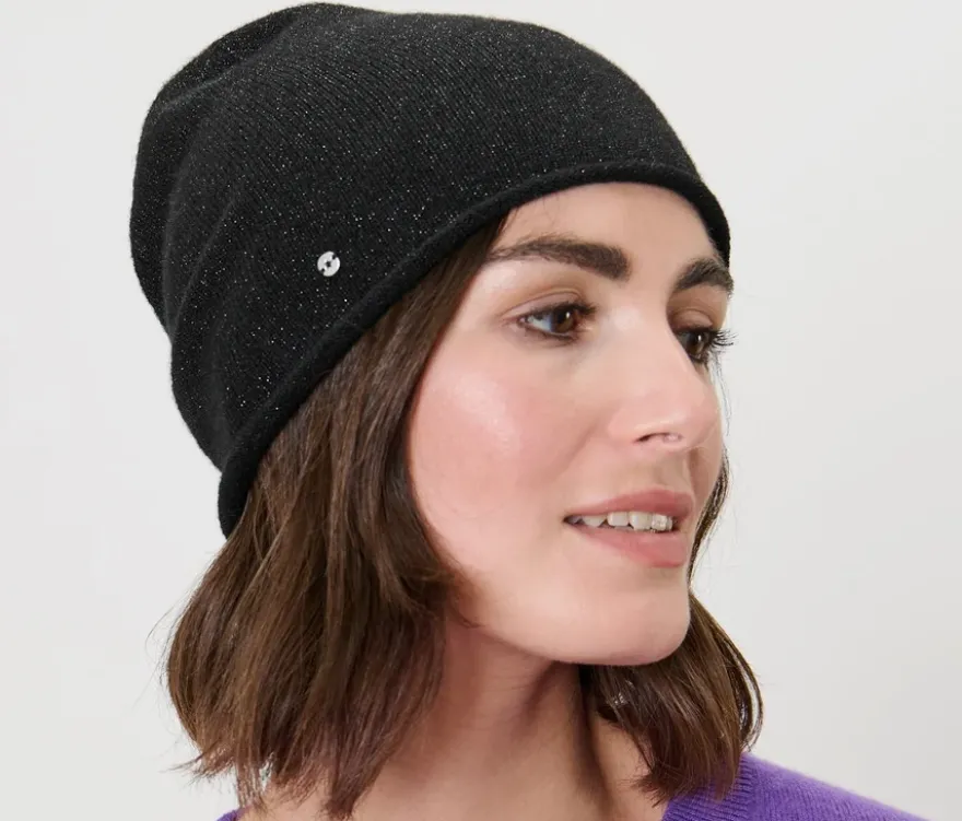 Glitzernde Feinstrick-Beanie