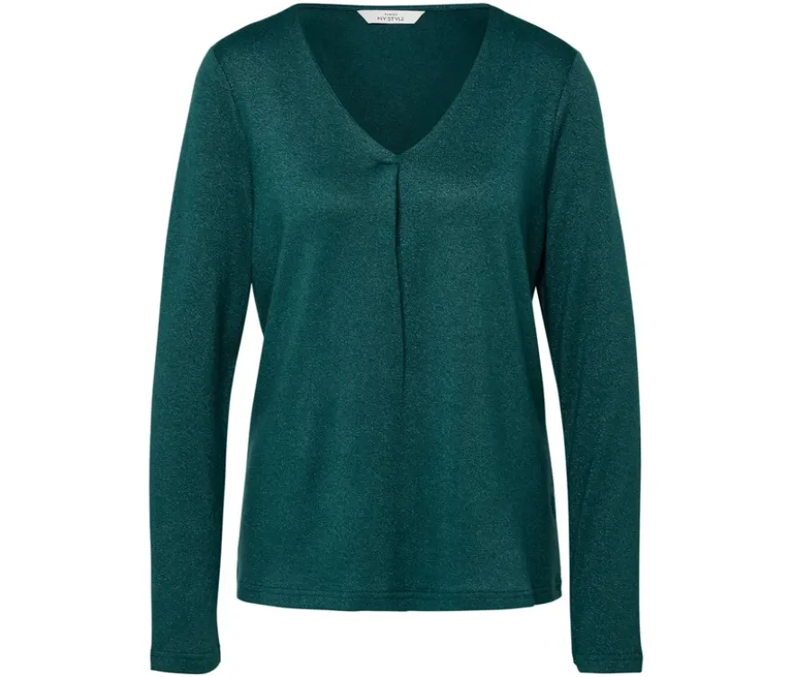 Glitzerndes Blusenshirt, petrol