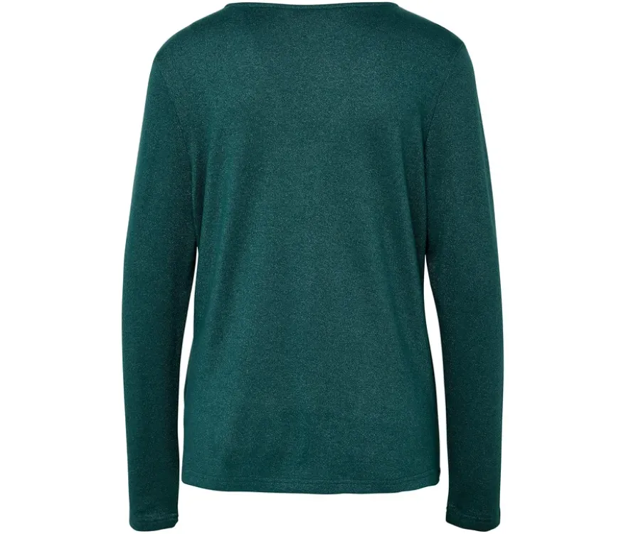 Glitzerndes Blusenshirt, petrol